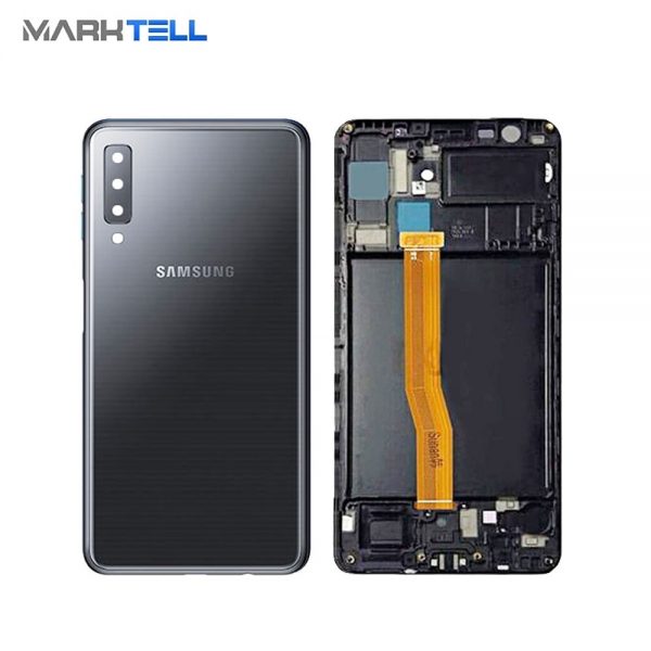درب پشت، شاسی و قاب اصلی سامسونگ Galaxy A7 (2018) – A750 مشکی و گوشی a7 2018