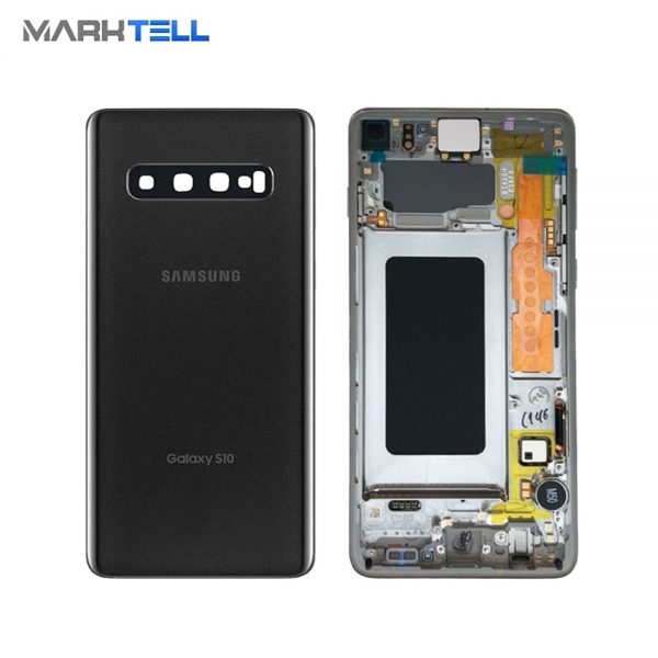 درب پشت، شاسی و قاب اصلی گوشی سامسونگ Galaxy S10 مشکی و گوشی s10