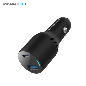 [PCCSR013] Powerology 65W PD + QC3.0 LED Dual Ports Car Charger - Black